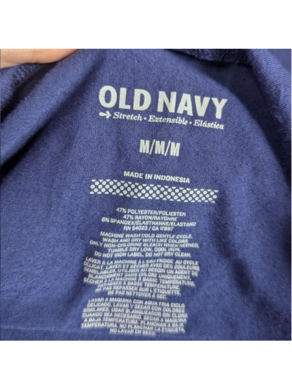 Old Navy Navy Blue Fold Over Waistband Knit A-Line Skirt M - Picture 6 of 8